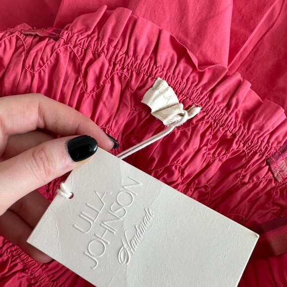 NWT Ulla Johnson Akshara Midi Dress In Honeysukle Sz 8 Shoulder Tie Straps - Picture 3 of 9